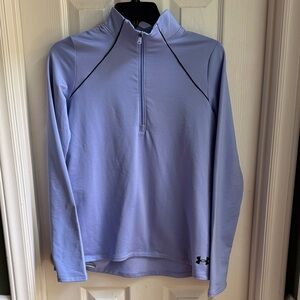 Girls Warm Under Armour Quarter Zip Top with thumb holes - YL